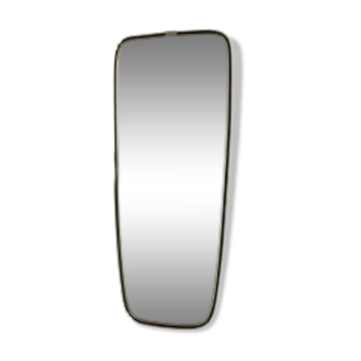 Vintage mirror with gold aluminum rim, 1960s