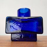 Scandinavian mid-century block glass vase, 1960s