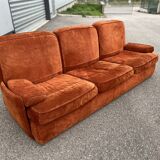 Cinna orange suede sofa