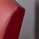 Pair of vintage 1950's armchairs in red leather, italian design