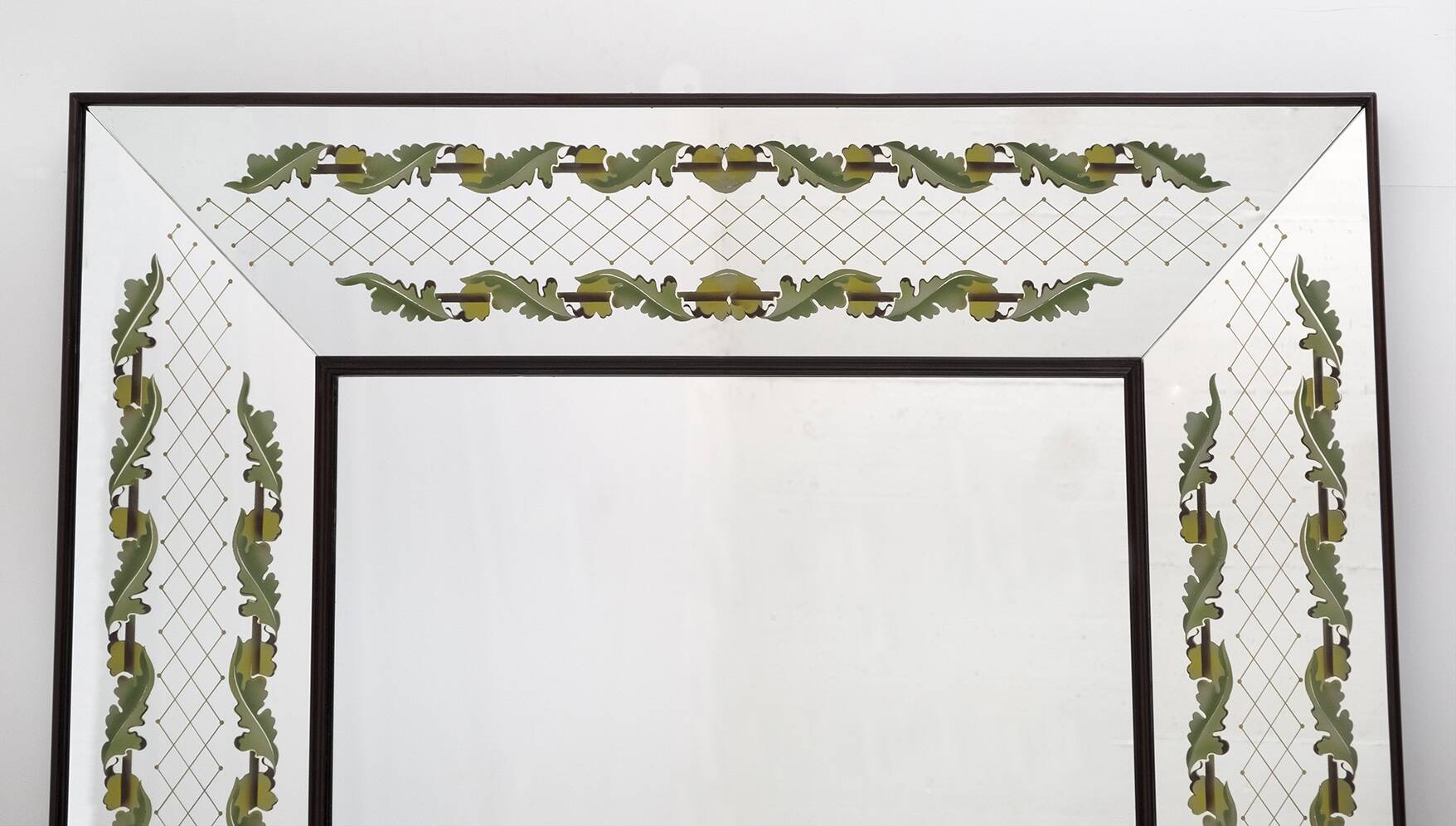Luigi Brusotti Mid-Century Modern Italian Decorated Mirror, 1940s
