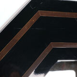 Jean-Claude Mahey lacquer and brass mirror, circa 1970