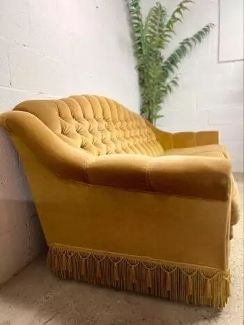 Vintage ochre yellow sofa