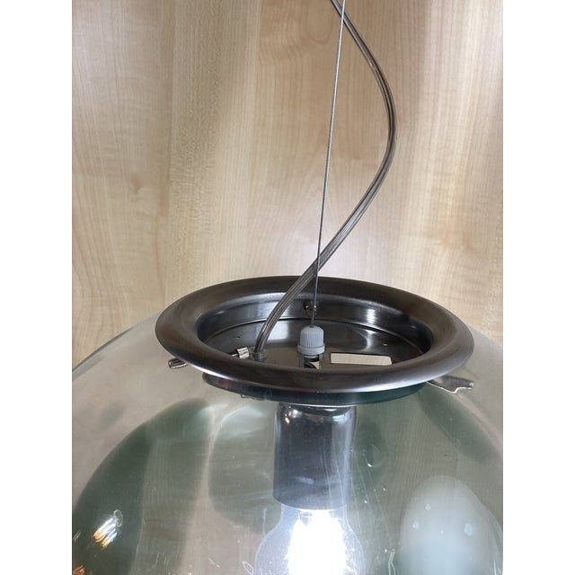 1990s contemporary olive-green and transparent sphere in murano glass