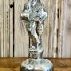 Ancien crucifix christ en croix rayonnant statuette verre églomisé mercurisé XIX