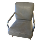 Zanotta gray leather armchair