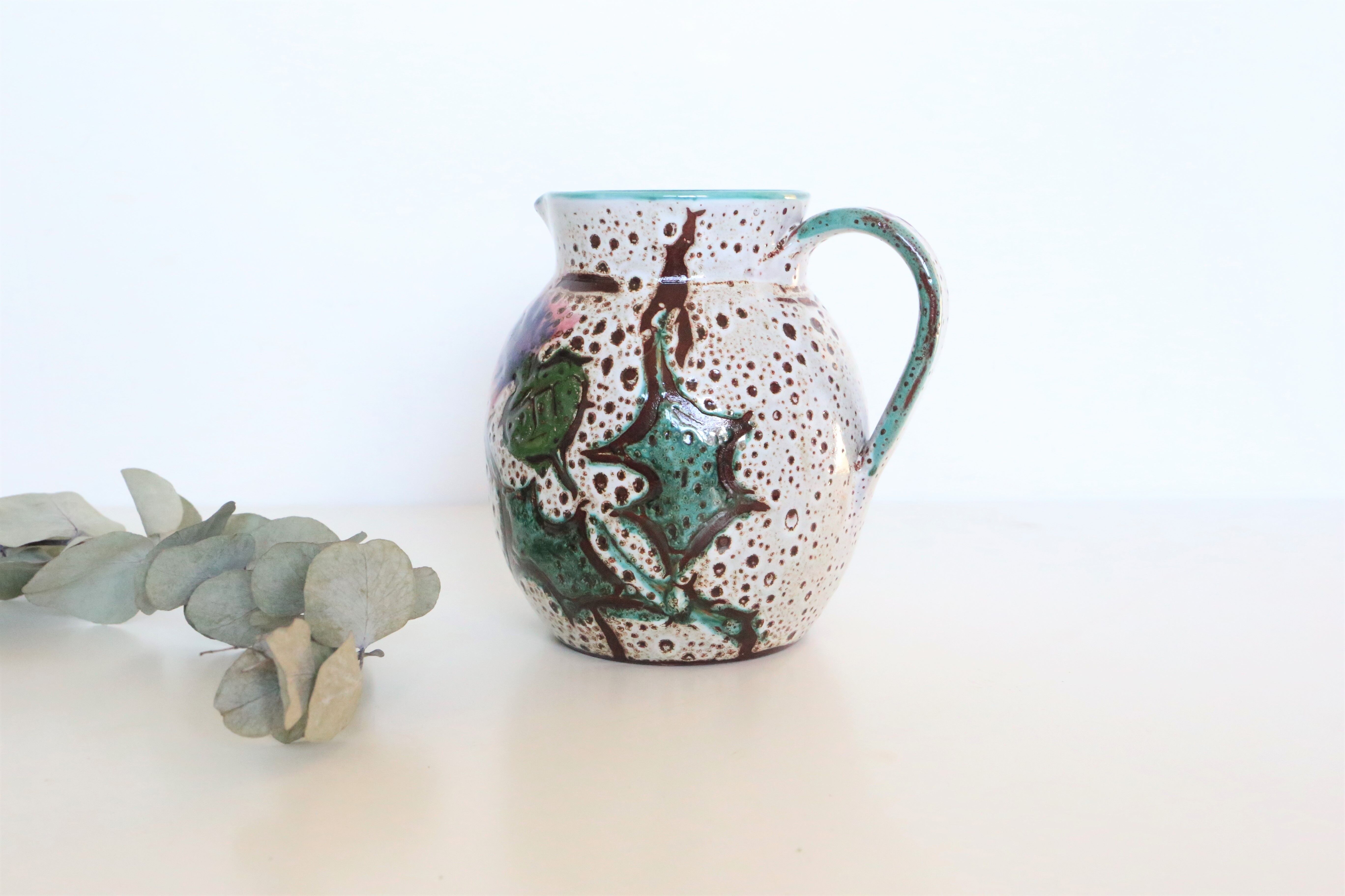 Ceramic jug, rustic, vintage French