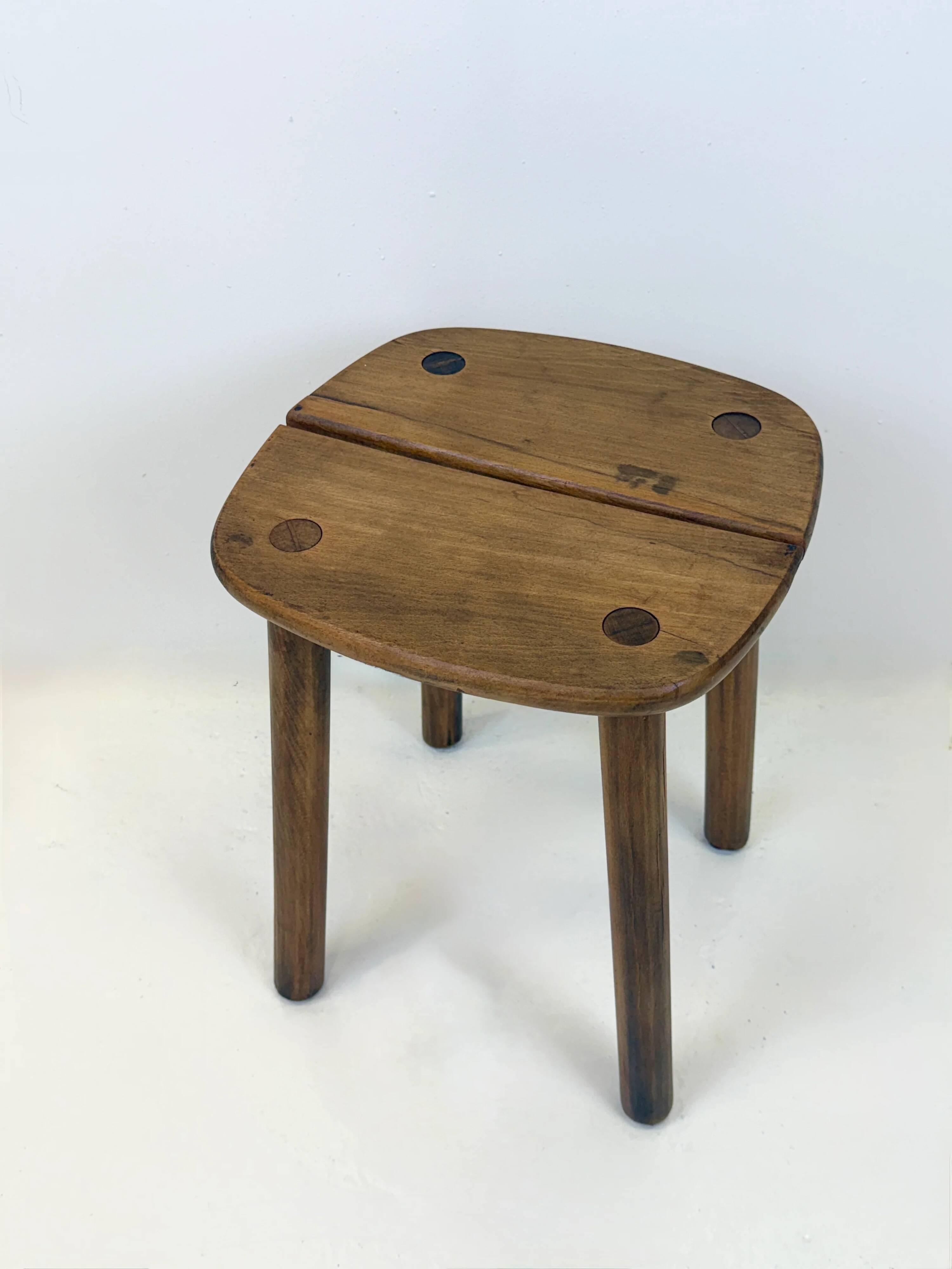 Wooden stool — Pierre Gautier-Delaye, France, 1960s