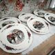 Set of 6 flat plates Sarreguemines model Obernai