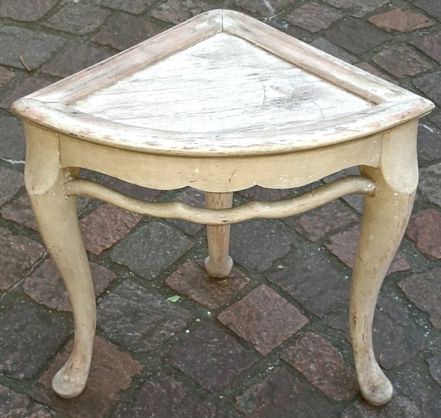 Antique corner stand, corner unit, original patina, Chaby style.