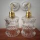 Paire d’appliques murales vintage en verre ciselé