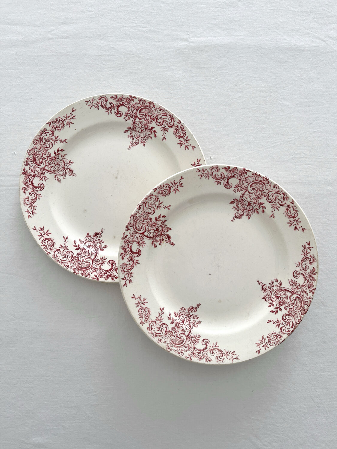 2 flat plates made of ironstone "Louis XV" Choisy le Roi