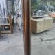 Old hosiery shell mirror cabinet Louis XV XIXth century beveled mirror mercury 2 drawers