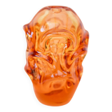 Vase en cristal fait main moderne du milieu du siècle en orange vif, Börne Augustsson