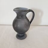 Grey/Black ceramic pitcher signed TL Corti - height 25cm