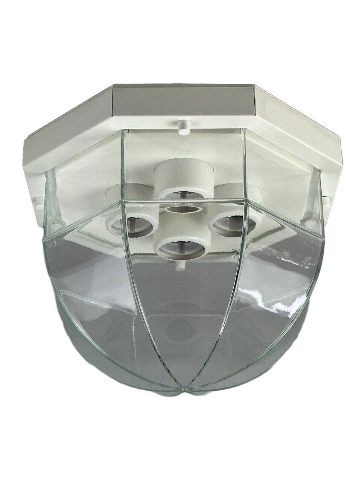 60s 70s ceiling lamp Glashütte Limburg Germany Plafoniere glass & metal