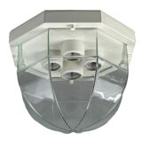 60s 70s ceiling lamp Glashütte Limburg Germany Plafoniere glass & metal