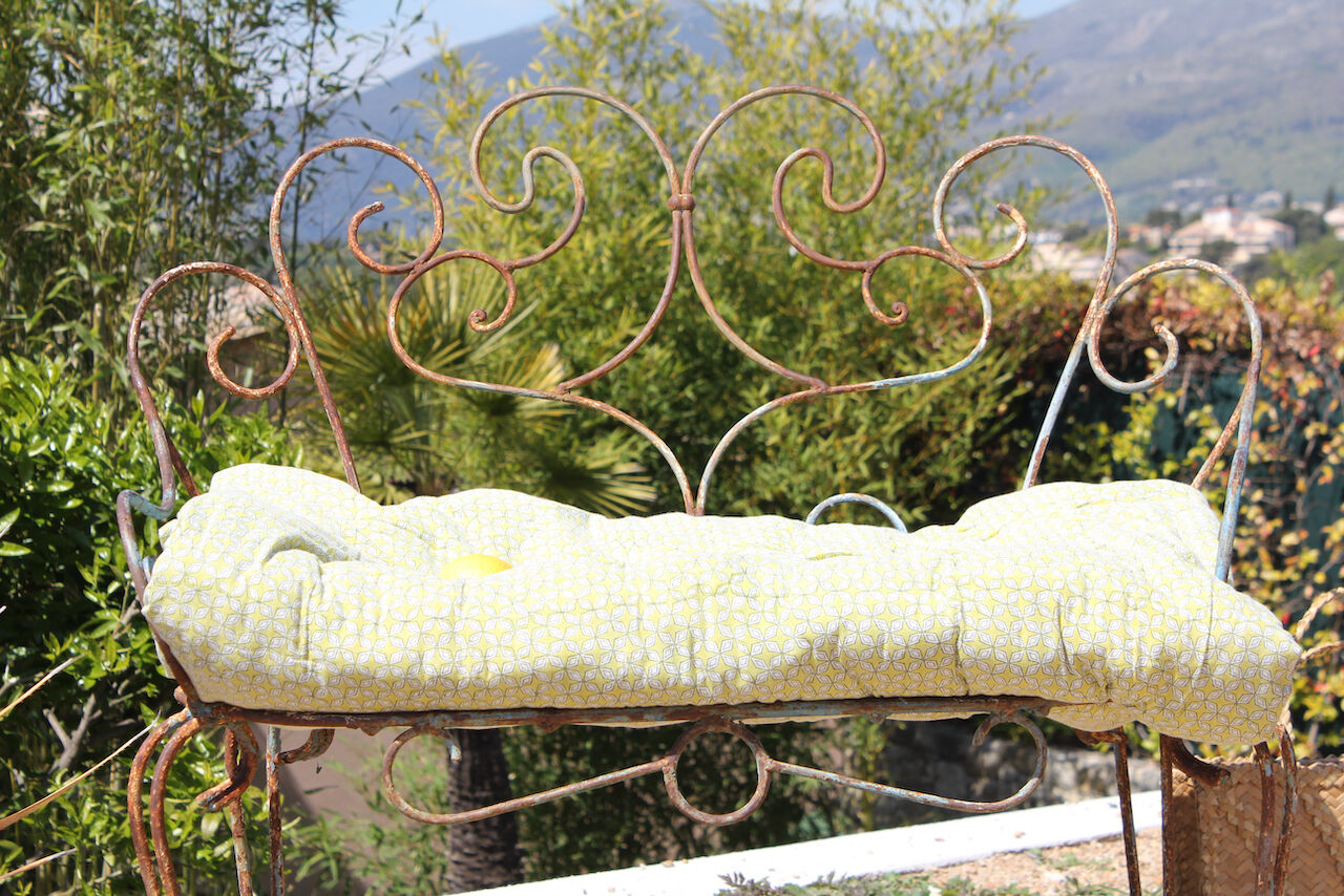 Old wrought iron bench