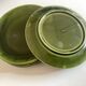Set de 6 assiettes plates 1960 en faience verte