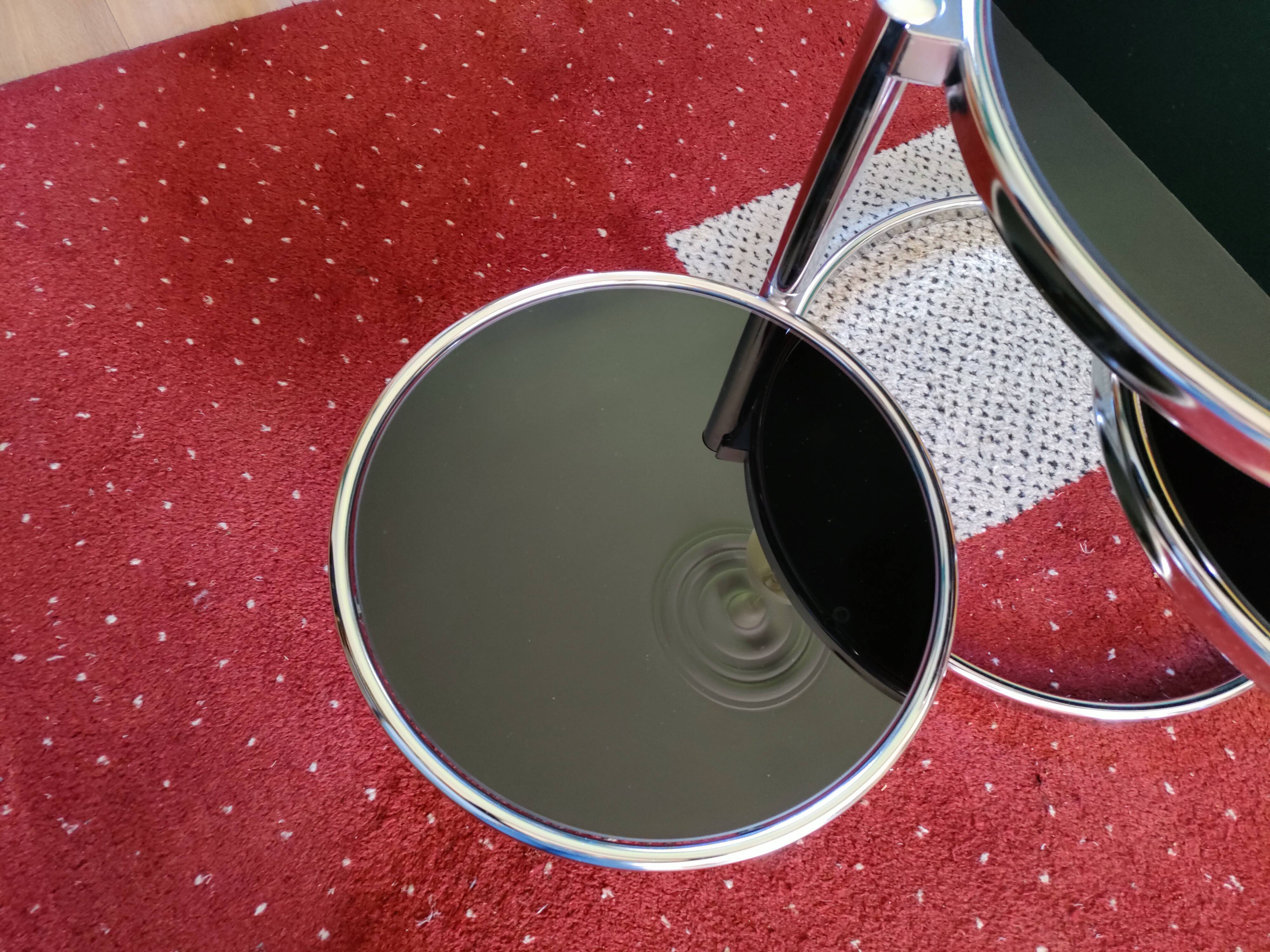 Round coffee table glass and chrome