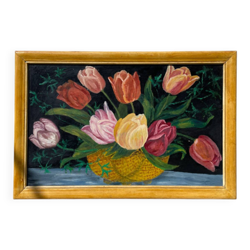 Large flower bouquet painting
