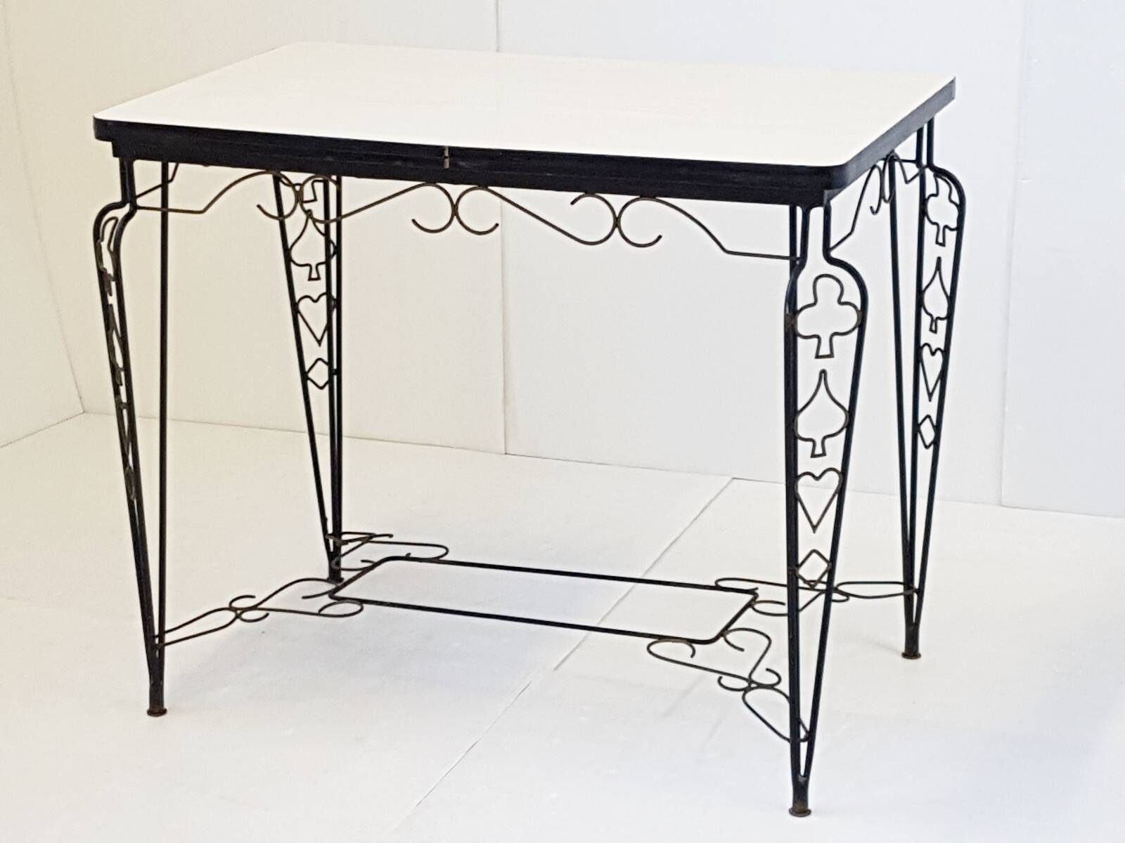 Formica table heart club diamond 1950 vintage 50s rockabilly 50's