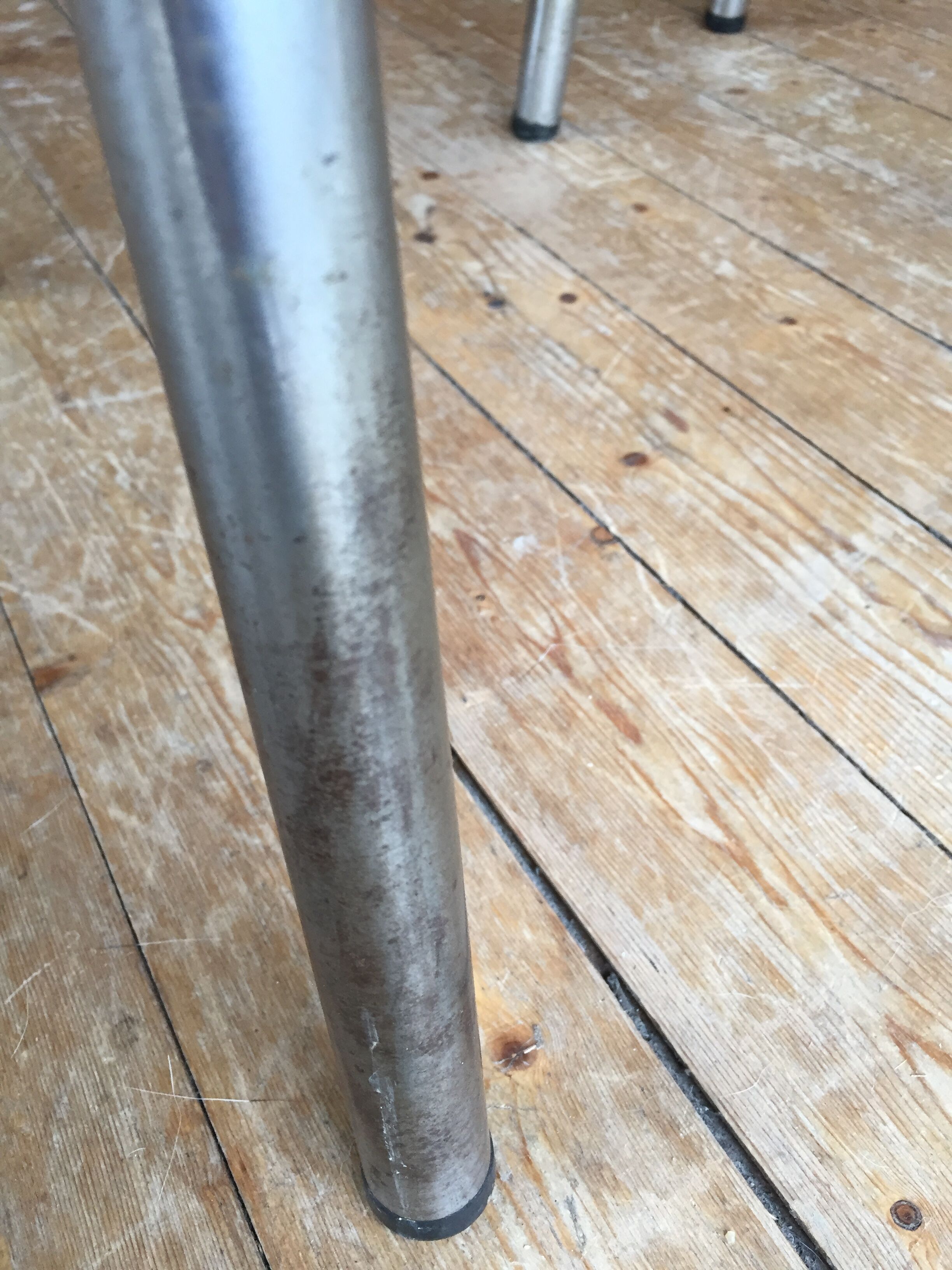 3 chrome wooden chairs