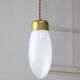 Mid-century Italian Brass and Opaline Glass Pendant Lamp