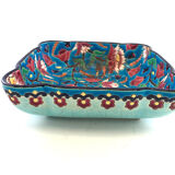 Square cut in blue Longwy enamels