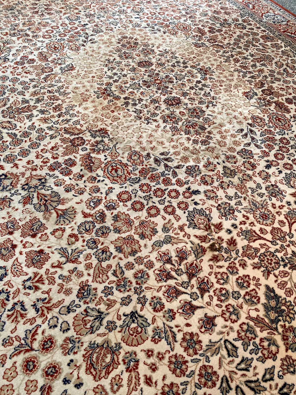 Large industrial Persian carpet in burgundy wool, carpet sample 250x350cm.
