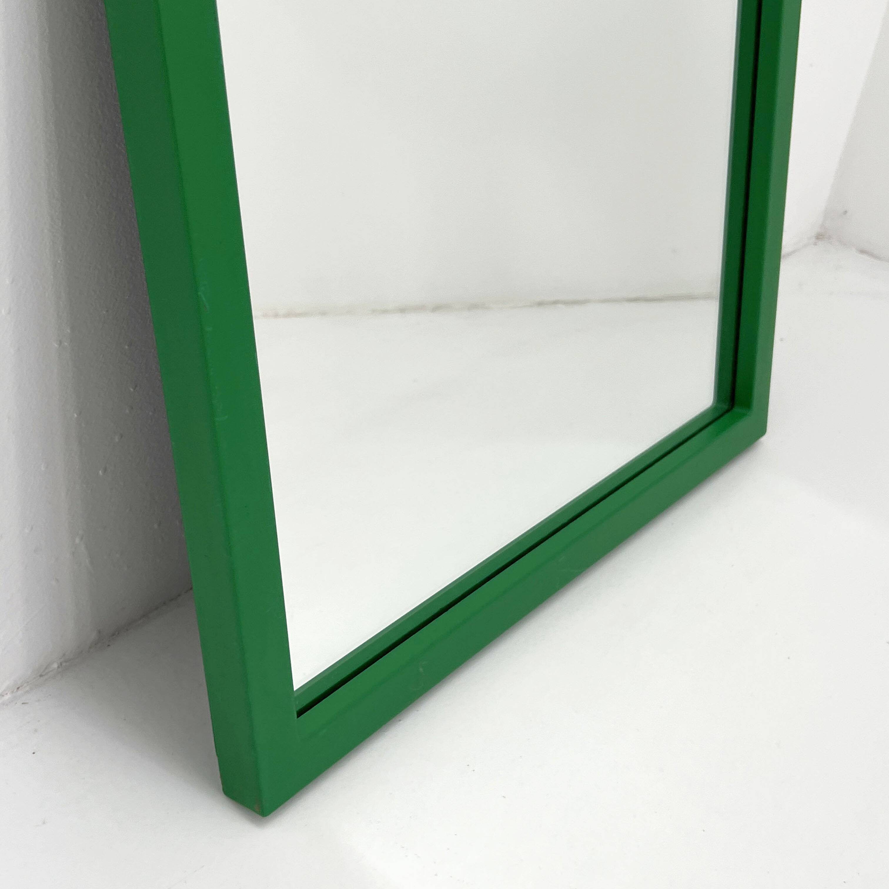 Green square frame mirror model 4727 by Anna Castelli Ferrieri for Kartell