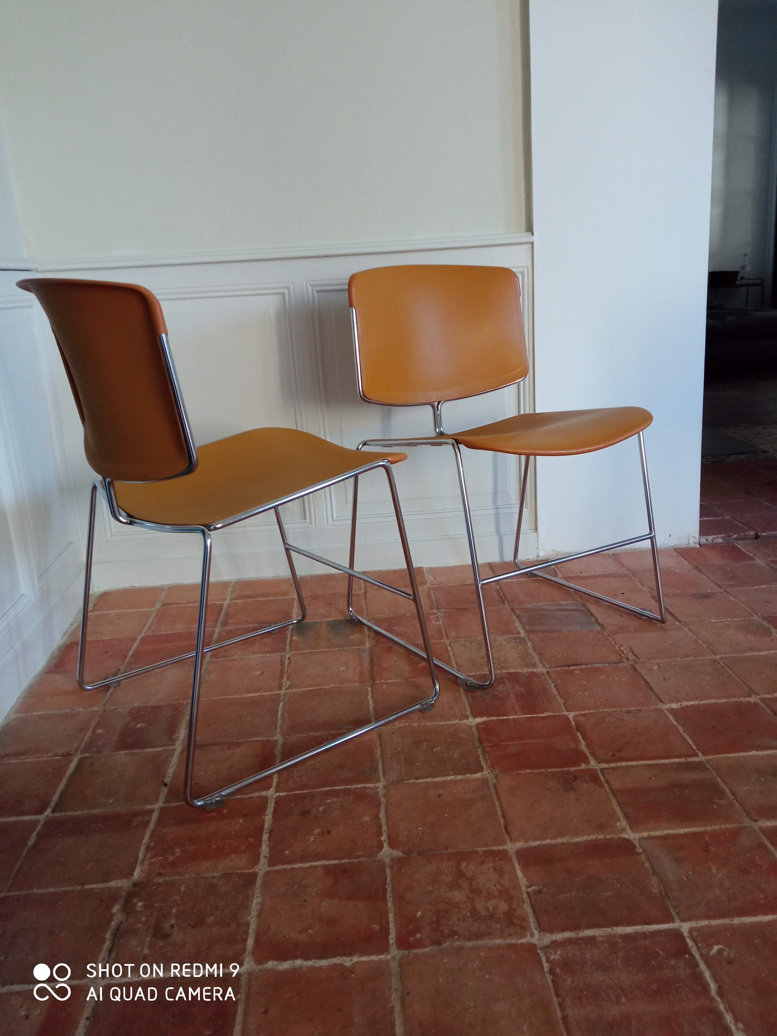 Pair of Max Stacker chairs for Steelcase strafor