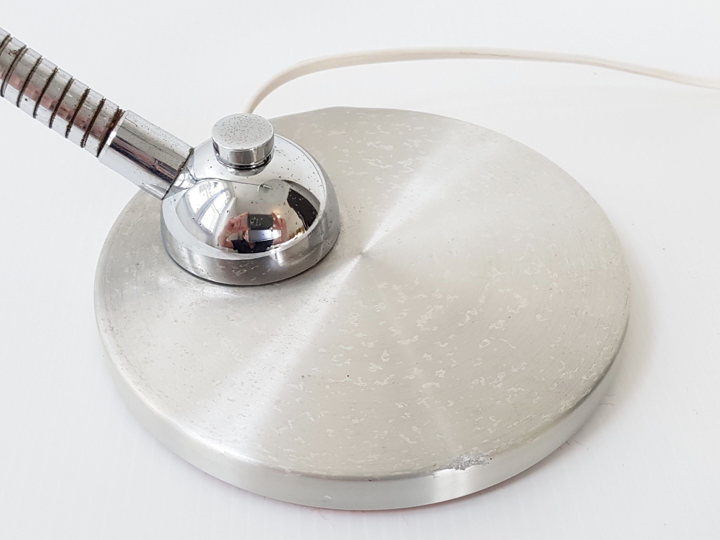 1970 brushed aluminum desk lamp