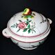 Antique hand-painted earthenware tureen from Vieux Strasbourg Sarreguemines