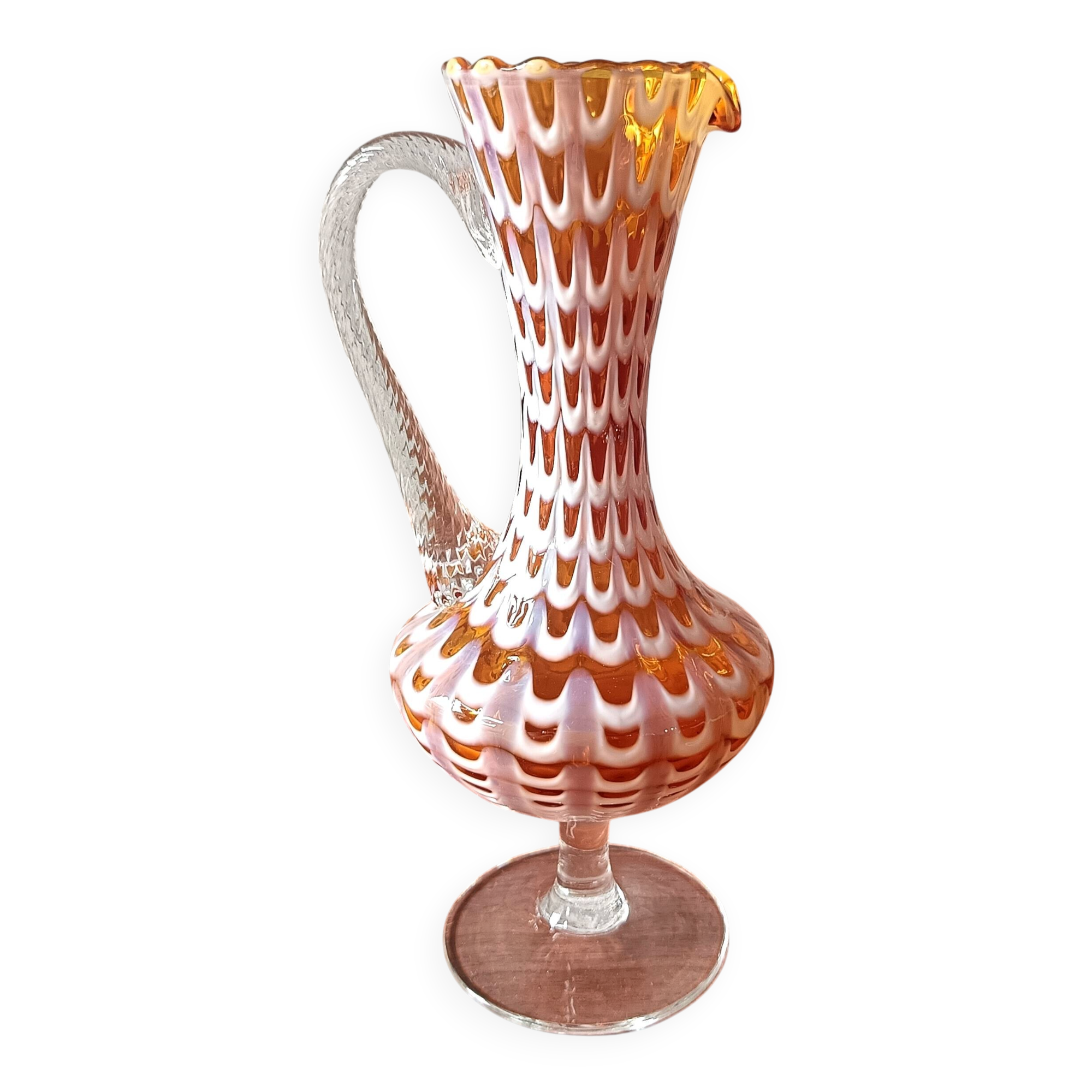Vintage Murano style amber glass vase