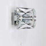 Pair of wall sconces in faceted crystal and chrome / prism glass wall lamps by Kinkeldey