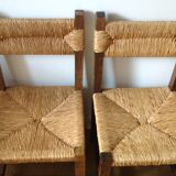 4 chaises champetre bois paillées