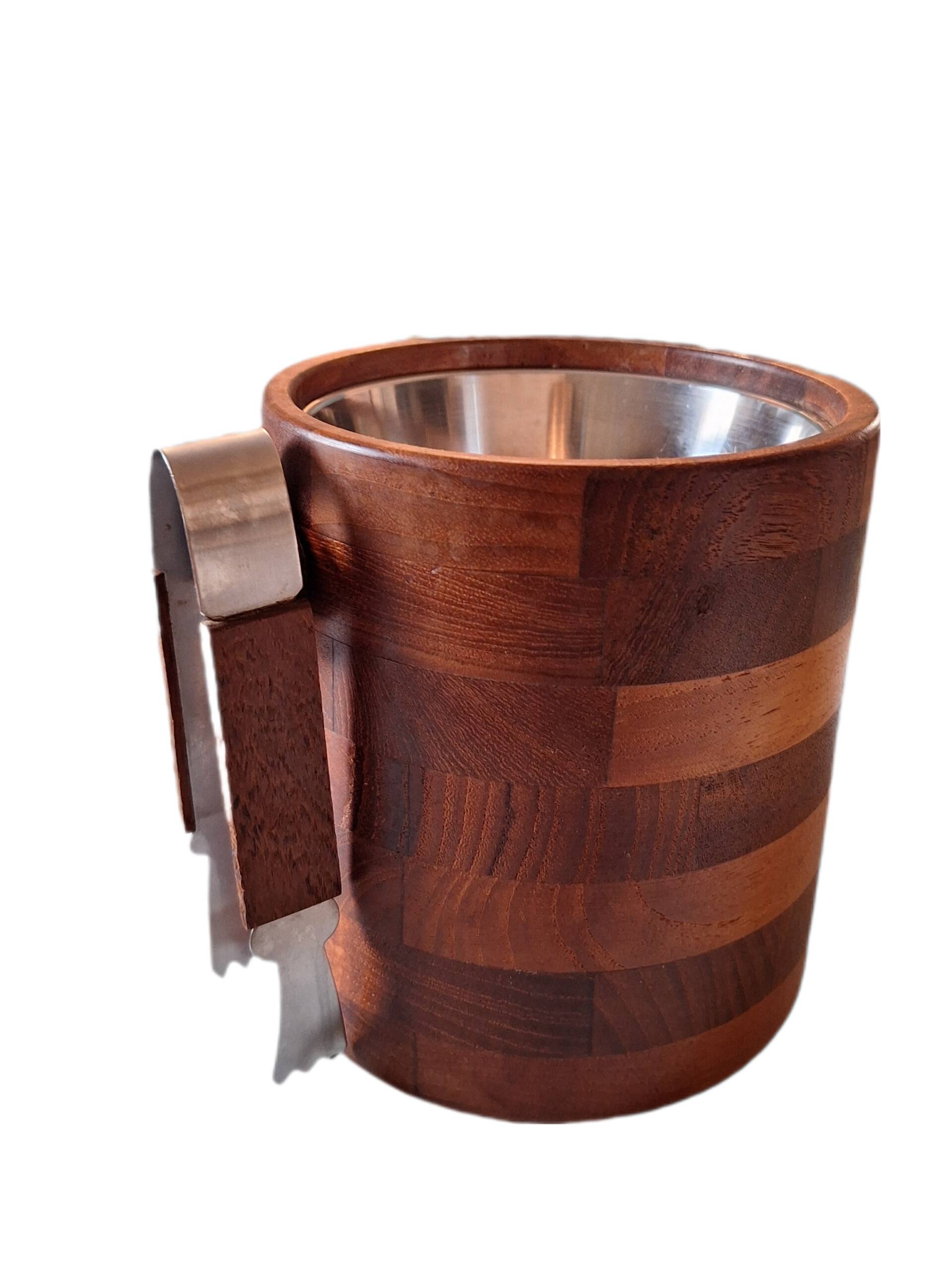 Scandinavian teak ice bucket, vintage 60s