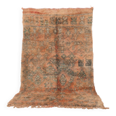 Tapis marocain vintage pêche 182 x 294 cm, tapis en laine berbère fait main, tapis boho