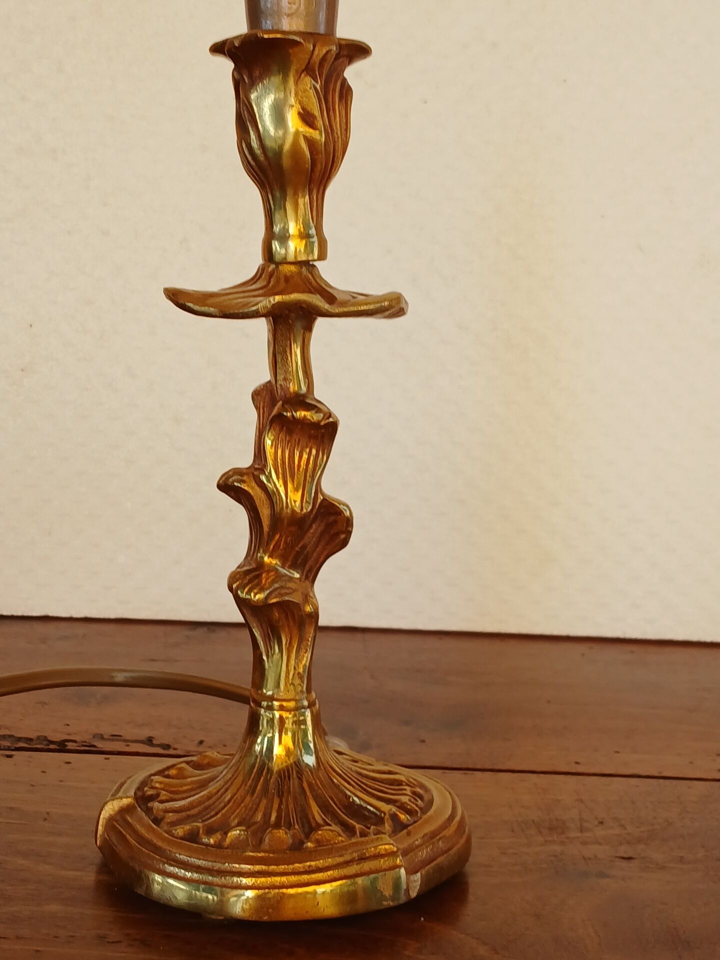 Vintage Rococo style gilded bronze lamp base
