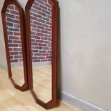 Pair of rectangular mirror wood frame 79x29cm