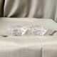 DUO OF CRYSTAL SALTERS SMALL SILVER METAL SPOONS