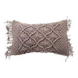 Coussin macramé violet clair tressé 40x60 cm