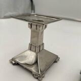 Art Deco Nickel-Plated Bronze Candlesticks, France, 1930, Set of 2