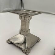 Art Deco Nickel-Plated Bronze Candlesticks, France, 1930, Set of 2