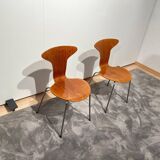 Set of Teak Desk Chairs, Denmark, 1950s