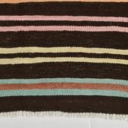 Striped Pattern Brown Kilim Runner Rug, 75x315Cm