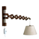 Large concertina wall light in teak by Eric Hansen / Le Klint, Denmark 1960