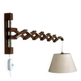 Large concertina wall light in teak by Eric Hansen / Le Klint, Denmark 1960