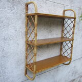 Rattan wall shelf